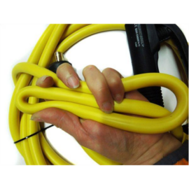 Hegesztő kábel 35mm2 5m hosszban szuper ellasztikus sárga a két vége a szerelésre előkészítve
