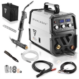MIG/MAG Heg.gép STAHLWERK MIG MAG 200 ST IGBT (230V,200A@60%,D200 dob),3m-es munka-és testkábelekkel, gázcső 