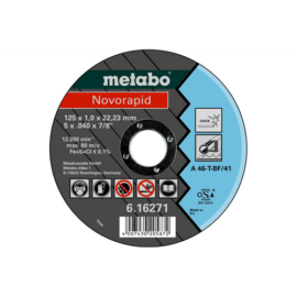 125x1,0x22,23 vágókorong Metabo Novorapid  Inox (H) 616904000 10db/cs., 616904000
