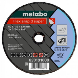 50x1,0x6,0mm  Metabo Flexiarapid Super vágókorong Inox A46U-BF/41 (50db/cs.) 6301910000
