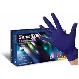 Muv. kesztyű egyszerhasználatos Nitrile Sonic100 (9377B9)  kék, púdermentes XL 100 db/cs.