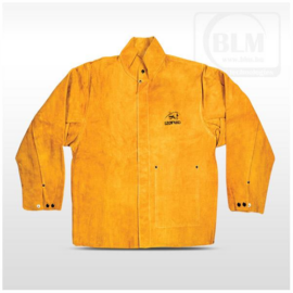 Hegesztő kabát prémium  hasított marhabőr, kevlár erősítés L-es (sárga)  BLM