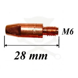 Áramátadó düzni M6x8/28x0,8mm CuCrZr 20db/csomag IW.800C082860
