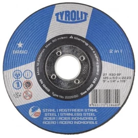 115x6,0x22,2mm Tisztítókorong Tyrolit Basic A30BF INOX (10db/doboz) 