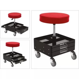 Műhely szék, állítható magasságú, 3 fiókos Műhelyzsámoly, 150kg (YATO YT-08795)