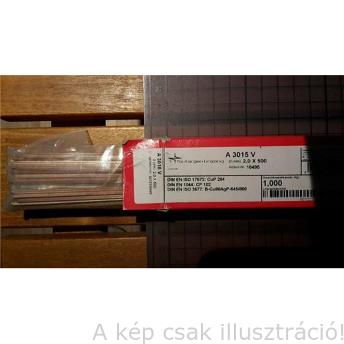 Forrasztó pálca réz-ezüst 15% CuPAg15 BP 2,0x500mm 1 kg/cs. (DIN 8513:LAg15P) rézhez FONTARGEN A 3015