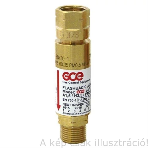 Visszaégés gátló SG3  reduktorra égőgázra gépi G3/8" LH any-G3/8"LH apa (FBA, GV010)    GCE   0764471