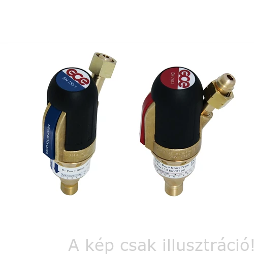 Visszaégés gátló SG5 reduktorra égő gázra  M-F Kar, 3/8" LH-anya kimenet G3/8" LH apa,    GCE   0764456