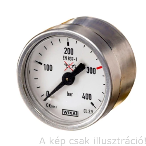 Manométer Argon/CO2 39mm 400/250bar G1/8" HP(hátsó csatlakozású) GCE/WIKA-Optimator 783-30334500