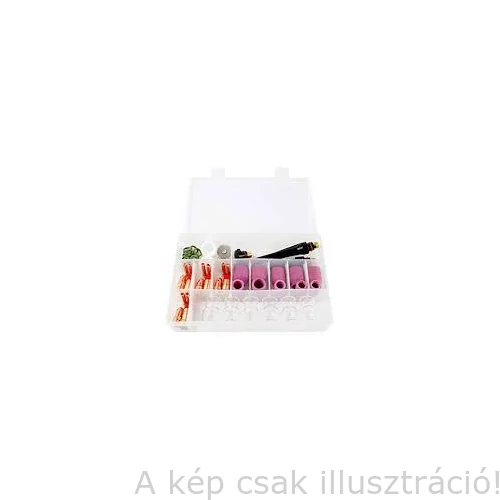 AVI/TIG üveg gázterelős SR9/20 szett utángyártott(6db Pyrex gázter.,4-4 patr.-gázlencse,12 szig.gy,3 szorító toll,2 teflon szig.5 kerám.gáz)