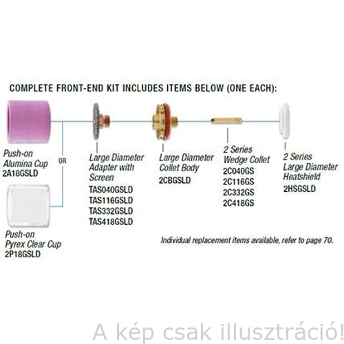 AVI/TIG CK Woldwide "Pyrex"  kerámia/alucup gázterelővel, gázlencsés Szett "Kicsi" SR9-20 pisztolyokhoz  D2GS332-P