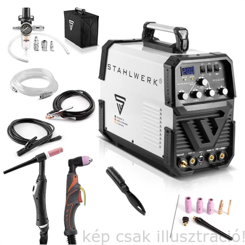 Heg. inverter STAHLWERK AC/DC TIG 200 Plasma ST IGBT, 200 Amperes TIG + MMA, 50 Amperes CUT plazmavágóval  1003-001