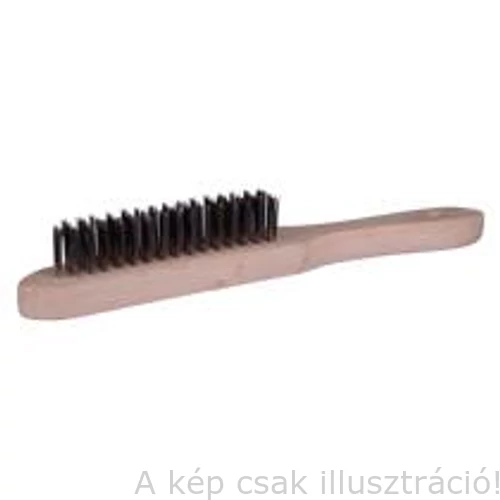 Drót kézikefe rozsdamentes acél, fa nyéllel, 4 soros, INOX Iw.800BRSTAINSTEEL