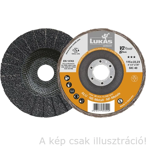 125mm K40 V2 POWER PRÉMIUM lamellás csiszolótányér Alumíniumra  LUKAS 10db/csomag