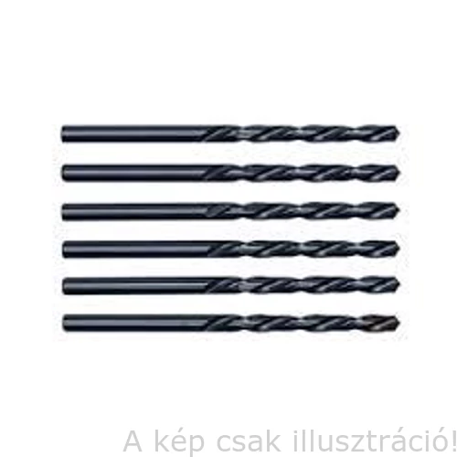 Csigafúró HSS hengeres szárú,normál hosszú,fekete oxidált kivitel 6,0mm(10db/csomag egység) SHERWOOD SHR0250117X