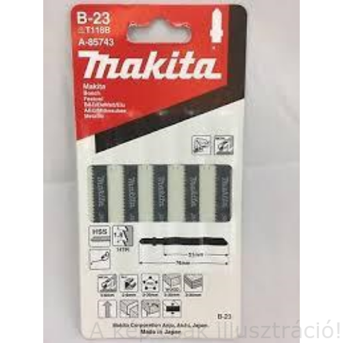 Dekopír fűrészlap Makita A-85743 szúrófűrészlap fémre L80mm Z14 B23 "5db/csomag" (A-85743)