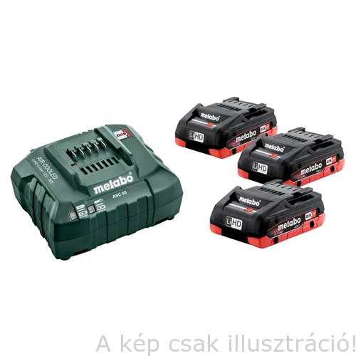 METABO Akkus alapkészlet 3x18V/4,0 Ah LiHD akku+ ASC 55 töltő 685132000