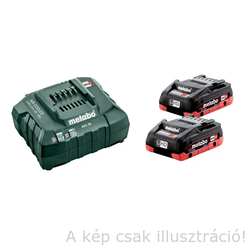 METABO Akkus alapkészlet 2x18V/4,0 Ah LiHD, CAS akku+ ASC 55 töltő 685174000