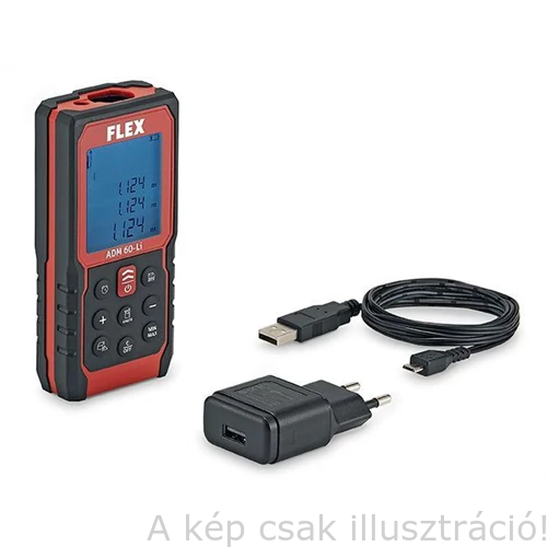 FLEX ADM 60 Li Lézeres távolság-, terület-, térfogatmérő, beépített Li-ion akkumulátorral