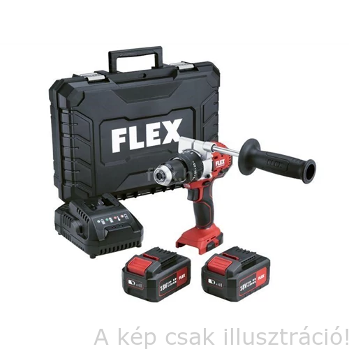 FLEX PD 2G 18.0-EC/5.0 Set,2-fokozatú akkus ütvefúrógép 18,0 V 1 db 5.0 Ah Li-ion akku és CA 18.0-LD akkutöltő,vászon hordtáskával 516.171