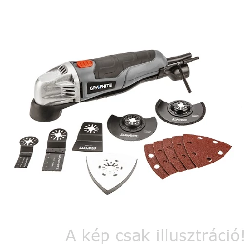 GRAPHITE 59G020 többfunkciós oszcillációs gép 180W, 1,35 kg  kofferben,6 szerszámmal, elszívócsővel