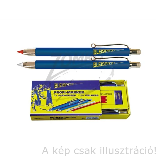 Jelölő hegesztő ceruza készlet 2 töltőceruza 10db fehér+5 db piros betét  BLEISPITZ 0440