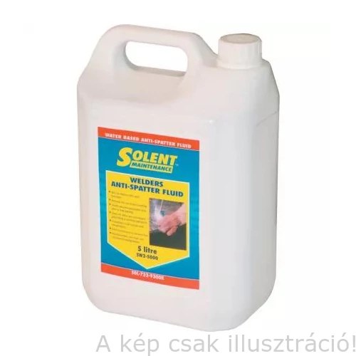 Hegesztési letapadásgátló folyadék, nem gyúlékony, nem toxikus, biológiailag lebomló SOLENT SW2-5000 5 l/kanna SOL7329310K
