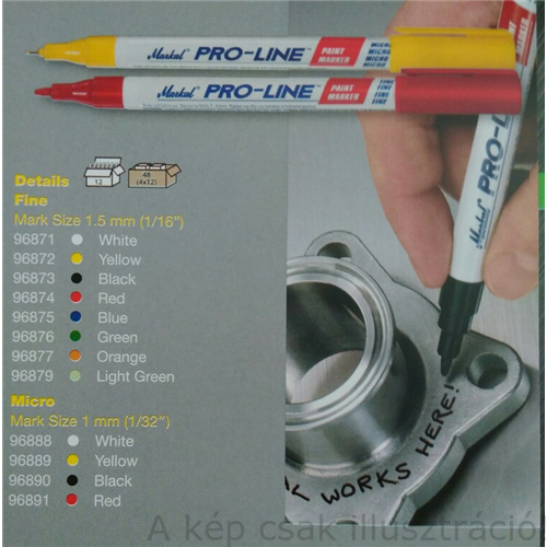 Jelölő festék Markal PRO-LINE FINE (1,5-2mm/ ) fehér (-18°C-66°C; 0°F-150°F) 96871