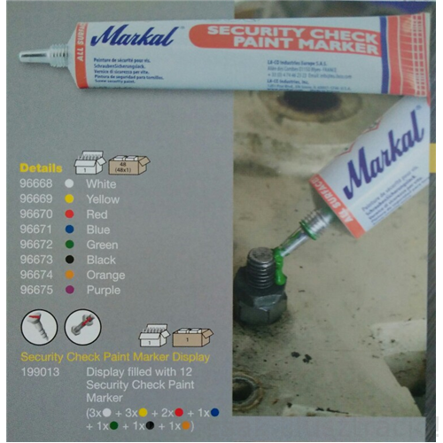 Jelölő festék Markal Security Check Paint Marker fehér (50ml/tubus) 96668