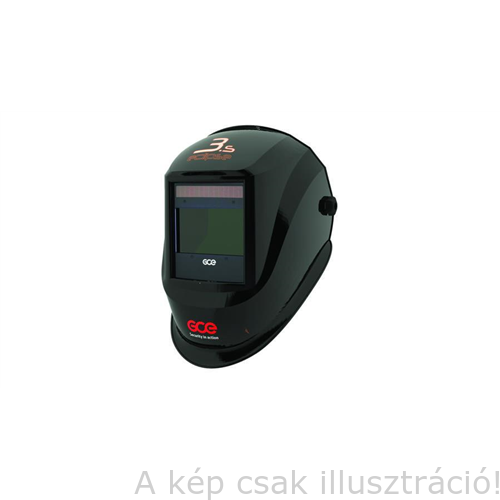 Hegesztő fejpajzs automata GCE 'Eclipse 3s' DIN 9-13 TIG/AVI heg.-re is,4 érz. napelem,köszö. 100x60 színes látómező GCE AD010003