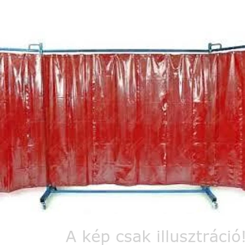 Hegesztéshez paraván Cepro Omnium 200x215cm piros, görgős állványon
