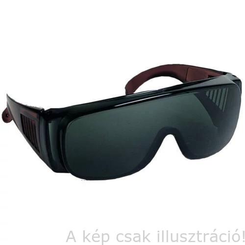 Láng hegesztő szemüveg DIN5  VISILUX5  60405  2,2mm polikarbonát lencse 100% polikarbonát (FT) keret és szár, rögzített oldalvédővel