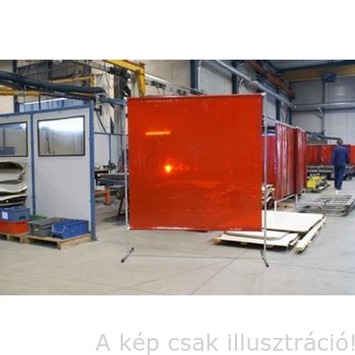 Hegesztő függöny lamellás 2000x1800x2,0mm (12db lemezpár, kampósor) Piros ORANGE-CEPRO 16022061