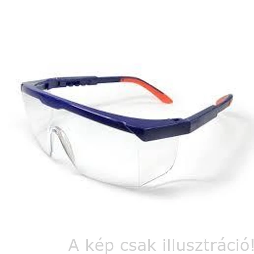 Védő szemüveg PORTWEST PW-PS33CLR víztiszta kék "karokkal" oldal védős