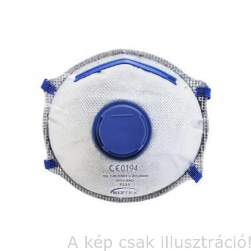 Pormaszk FFP2 szelepes PortWest aktívszenes Dolomit légzésvédő maszk 10 db/csomag PW-P223WHR