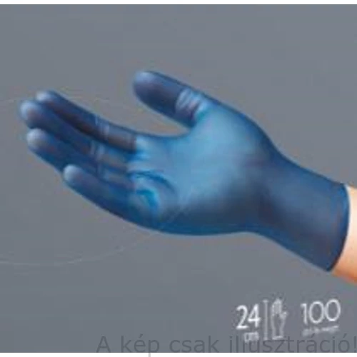 Muv. kesztyű egyszerhasználatos Simple vinyl  kék, púdermentes XL 100 db/cs.MERCATOR  RP20017005