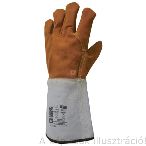 Hegesztő kesztyű kevlár varással és hőszigetelő béléssel, marhabőr 11/2XL Coverguard 1WEL250011