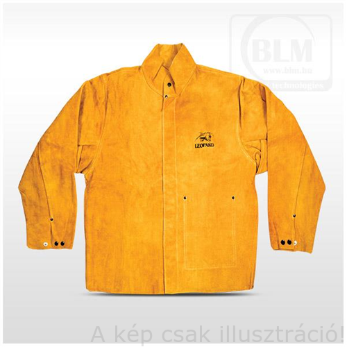 Hegesztő kabát prémium  hasított marhabőr, kevlár erősítés M-es (sárga)  BLM