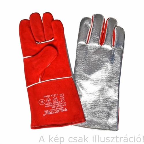 Hegesztő kesztyű MIG/MAG/MMA magas hővisszaverő, aluminizált bőrrel  ELECTREX (9 L) 