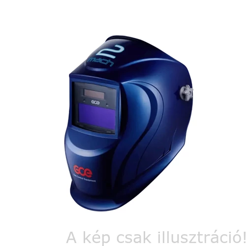 Hegesztő fejpajzs automata GCE MACH modell' DIN 5/9-13 TIG/AVI heg.-re is,4 érz.solar,102,5x102,5 színes látómező