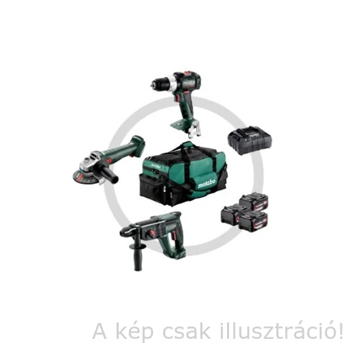 METABO Combo Set 3.1   Csavarbehajtó+Sarokcsiszoló+kombikalapács+2db Akku+töltő+táska (685212000)
