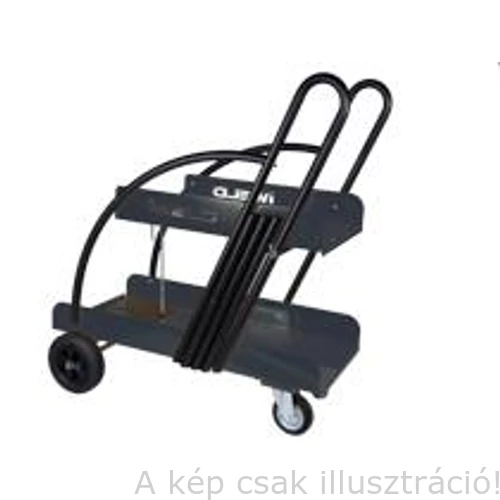 Hegesztéshez kocsi (215,tig250dp,350dp) két polcos fekete nagy teherbírású, palck tartóval -IW. 