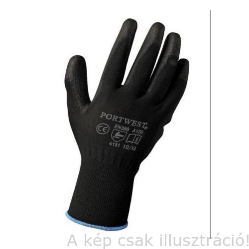 Muv. kesztyű szerelő, A120  XL(10)  'PORTWEST' fekete kék peremmel  A120BKRXL