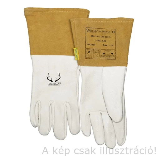 Hegesztő kesztyű AVI WELDAS 10-2000L,DEERSOsoft®, SOFTouch™ puha, barkás szarvasbőr, hasított marhabőr kézelővel