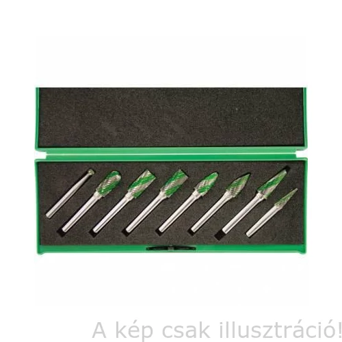 Turbómaró készlet 'Gyors' 6mm-es szárral 8 db-os zöld műanyag dobozban (egyedi fogazás) YORK
