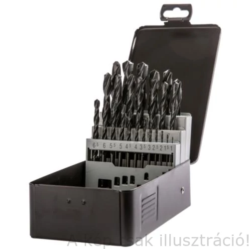 Fúrószár készlet 1-13mm/0,5 25db-os olajedzett HSS-R LABOR 001-KA010250