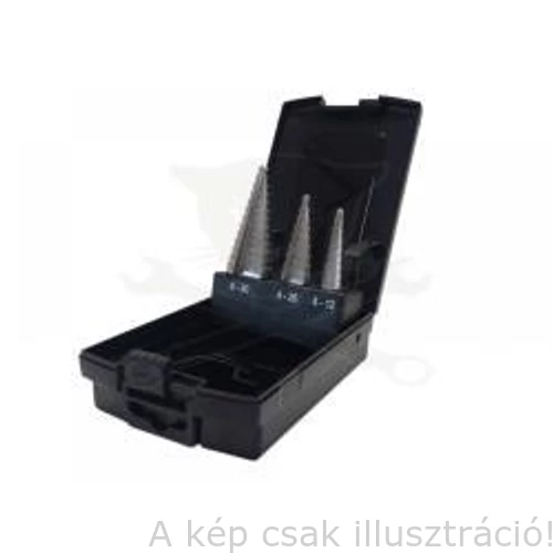Lépcsős lemezfúró klt. 3db-os (4,0-12,0mm, 4,0-20,0mm, 6,0-30,0mm) LABOR 