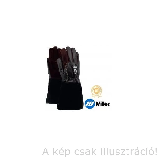Hegesztő kesztyű AVI+MIG/MAG Univerzális Miller,hosszú mandzsetta, barna finom kecskebő tenyér és kézfej,  9-es  