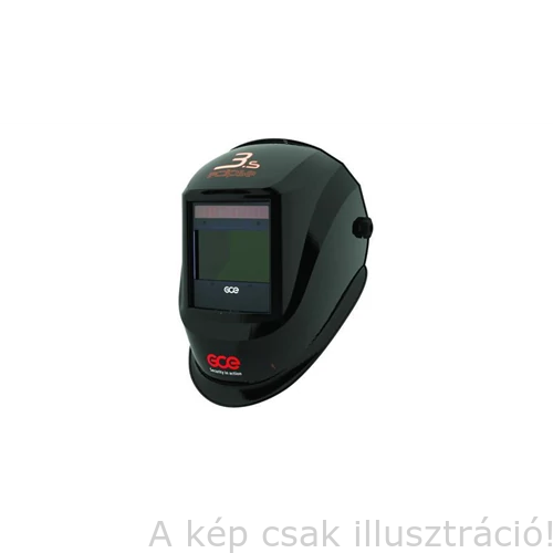 Hegesztő fejpajzs automata GCE 'Eclipse 3.s' DIN 5/9-13 TIG/AVI heg.-re is,4 érz.solar,100x60 színes látómező, akció!