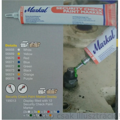 Jelölő festék Markal Security Check Paint Marker fehér (50ml/tubus) 